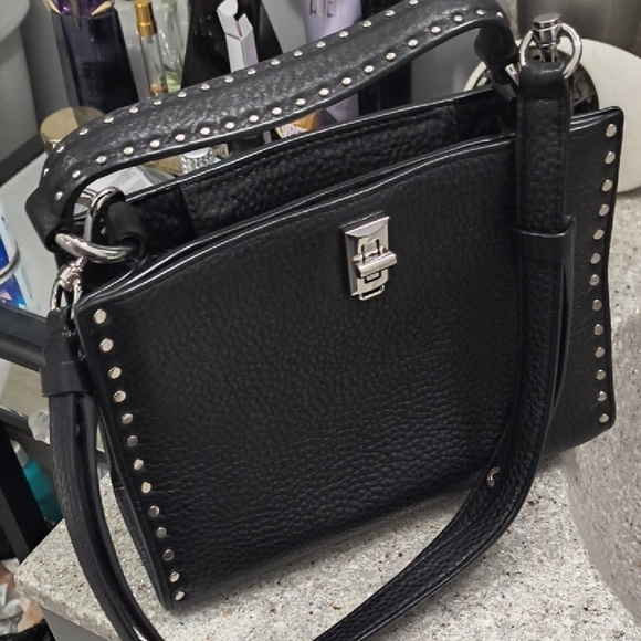 Rebecca Minkoff Darin Black Studded Satchel Crossbody - Picture 3 of 5